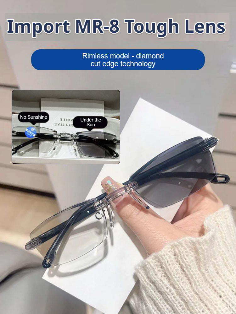 Smart Focus Photochromic Reading Glasses – 100 to 700 Degrees Adjustable, Blue Light Blocking & UV Protection for Presbyopia