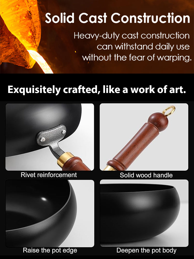 🔥🔥🔥【Heritage Craftsmanship】CenturyPan™ Handcrafted Cast Iron - Built to Last 100 Years！Grill, Fry, Steam, Bake, and More！