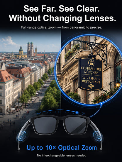 Flagship AI Smart Glasses: 3-in-1 Reading, Sunglasses & AI Glasses. Features Auto-Focus & Smart Tint Tech!