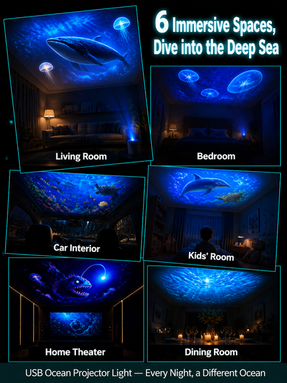 Comauo Ocean & Galaxy Projector: Ultra-HD Sphere Tech, Turns Your Room & Car Into an Aquarium in 1s.