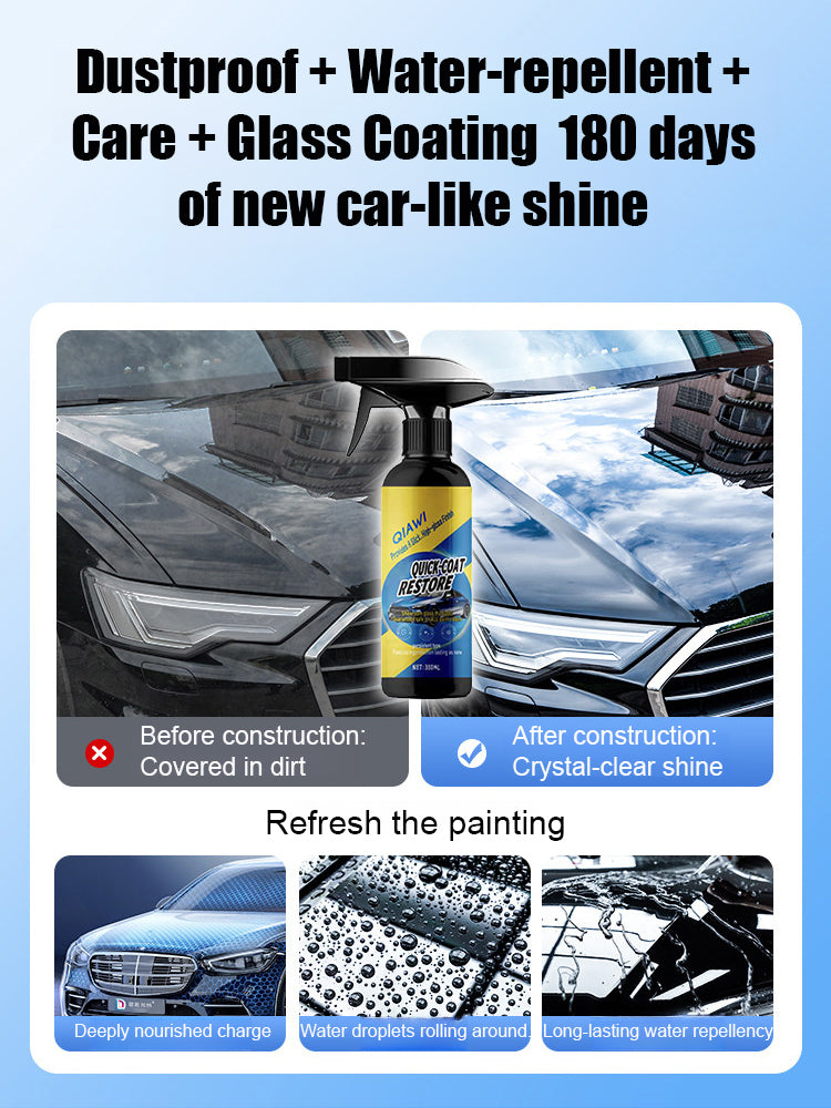 🌐Ultimate 6-in-1 Car Nano Coating Spray | Hydrophobic Ceramic Shield, Scratch Repair & High-Gloss Shine | Waterless Wash & UV Protection