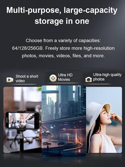 Multi-Use Metal USB Flash Drive - 2TB Storage, Universal Compatibility