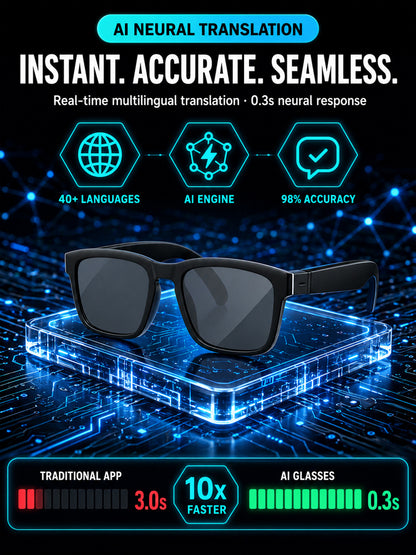 Flagship AI Smart Glasses: 3-in-1 Reading, Sunglasses & AI Glasses. Features Auto-Focus & Smart Tint Tech!