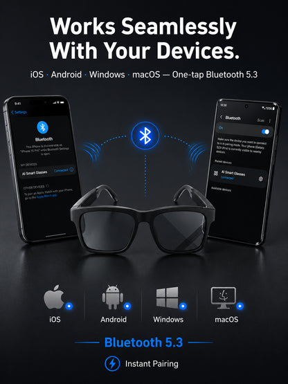 Flagship AI Smart Glasses: 3-in-1 Reading, Sunglasses & AI Glasses. Features Auto-Focus & Smart Tint Tech!