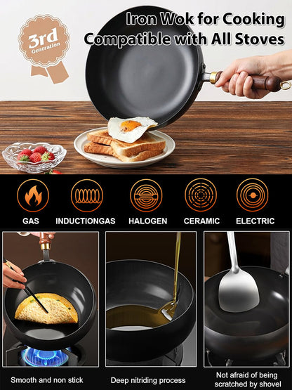 🔥🔥🔥【Heritage Craftsmanship】CenturyPan™ Handcrafted Cast Iron - Built to Last 100 Years！Grill, Fry, Steam, Bake, and More！
