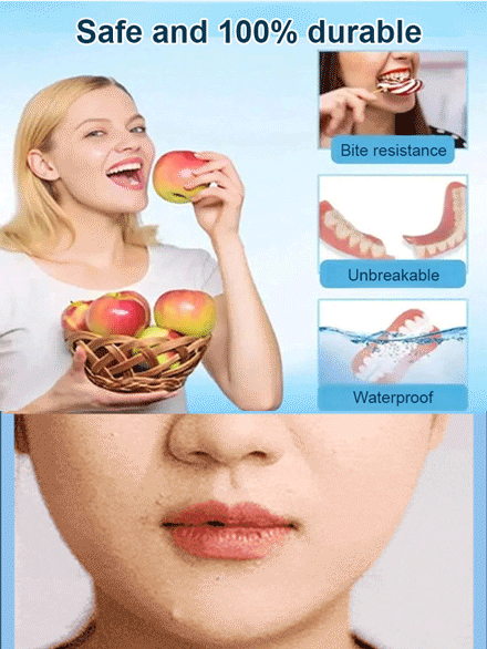 Upgraded upper and lower denture with gum line—gum-line version for ultra-invisibility!✅ Installs in 1 second, comfortable and secure for 48 hours!