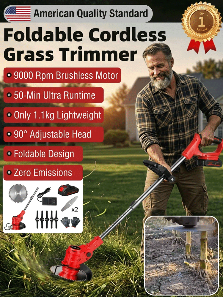 【Ultra-long Endurance】Electric Folding Lawn Mower丨Clear 10 Acres in One Morning