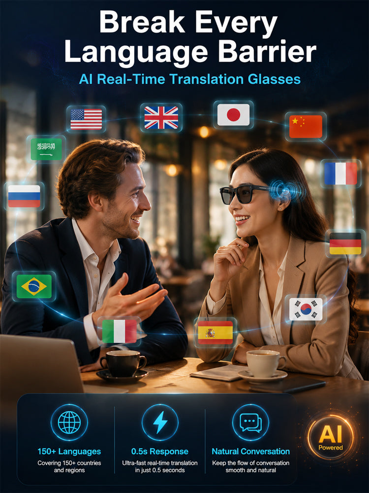 Flagship AI Smart Glasses: 3-in-1 Reading, Sunglasses & AI Glasses. Features Auto-Focus & Smart Tint Tech!