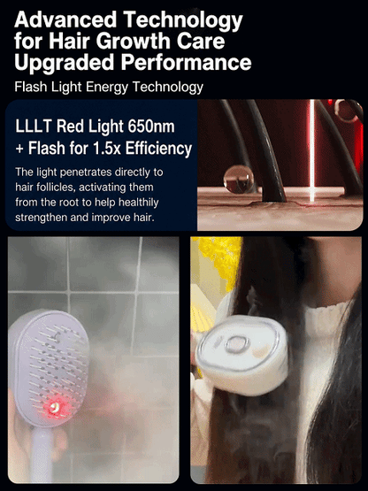 GlowBrush™ Red Light Therapy & Nano-Steam Hair Comb – 50% OFF Today Only!
