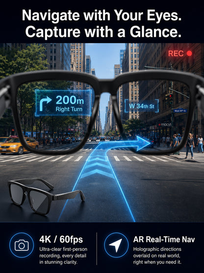 Flagship AI Smart Glasses: 3-in-1 Reading, Sunglasses & AI Glasses. Features Auto-Focus & Smart Tint Tech!