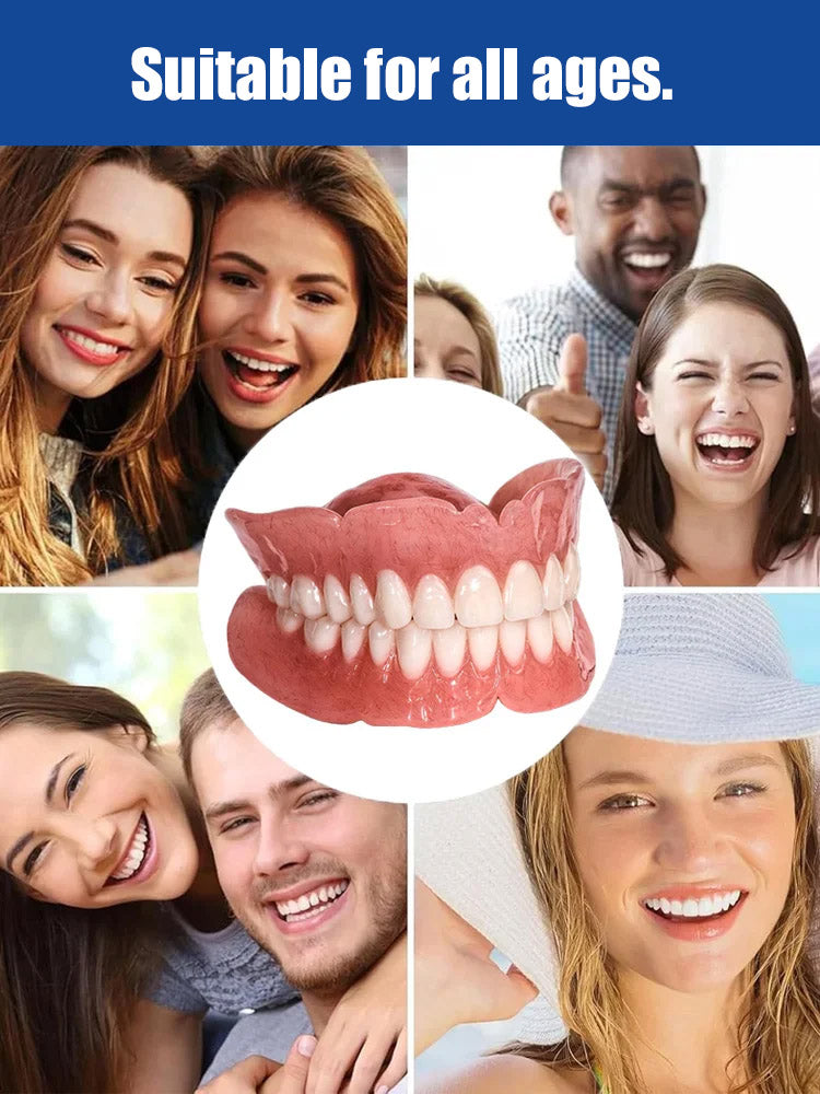 Upgraded upper and lower denture with gum line—gum-line version for ultra-invisibility!✅ Installs in 1 second, comfortable and secure for 48 hours!
