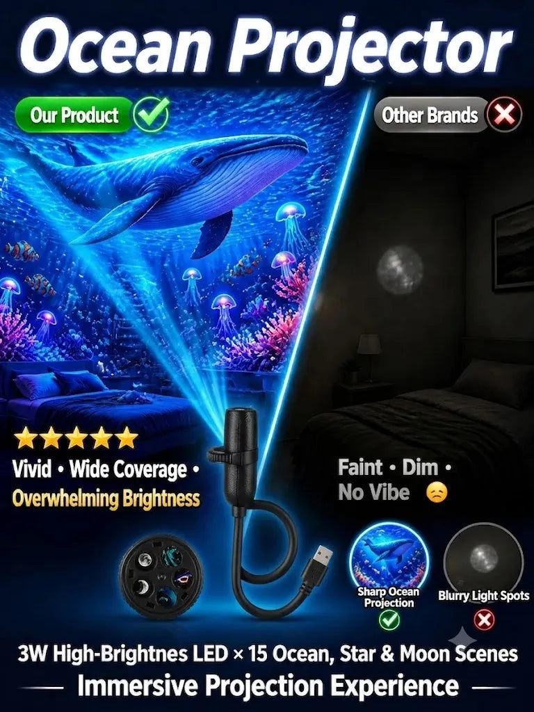 Comauo™ Ocean & Galaxy Projector: Ultra-HD Sphere Tech, Turns Your Room & Car Into an Aquarium in 1s.
