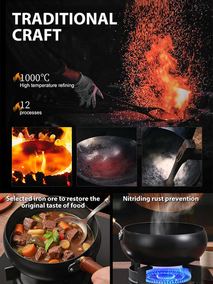 🔥🔥🔥【Heritage Craftsmanship】CenturyPan™ Handcrafted Cast Iron - Built to Last 100 Years！Grill, Fry, Steam, Bake, and More！
