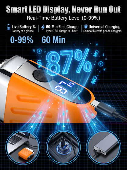 【German precision engineering, a best-selling shaver in Europe and America!】🏆The new generation dual-head pocket shaver，Instant shaving, haircutting, and hair removal in just 1 second! Suitable for the whole family!