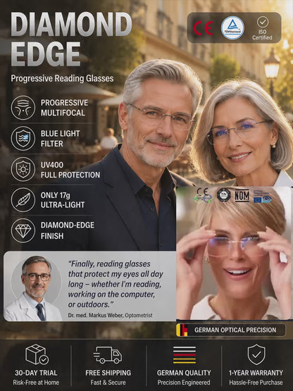 [Autofokus, Lieferung innerhalb von 7 Tagen] Lesebrille mit Diamantschliff